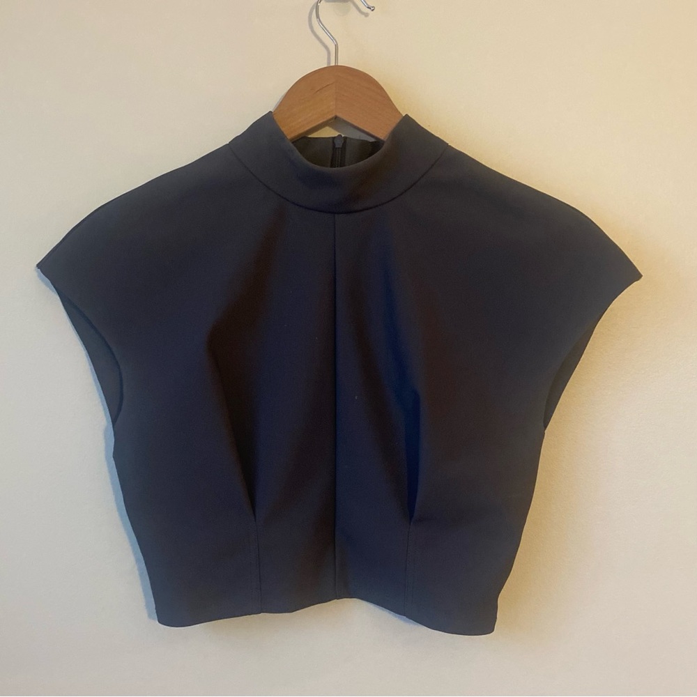 Zara Cropped Mockneck Top